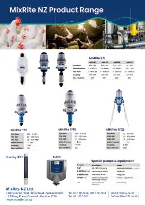 MixRite NZ 2026 product range